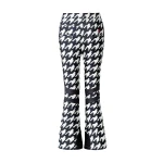 Perfect Moment Houndstooth High-Waist Aurora Flare Ski Pant in Black and White Houndstooth | Pants | Coveti