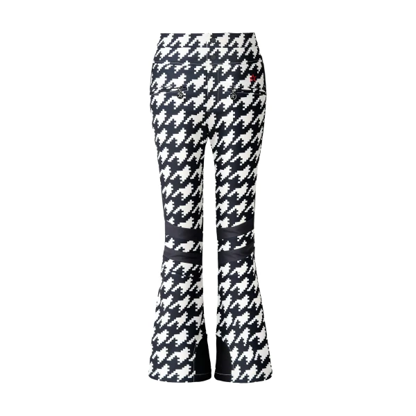 Perfect Moment Houndstooth High-Waist Aurora Flare Ski Pant in Black and White Houndstooth | Pants | Coveti