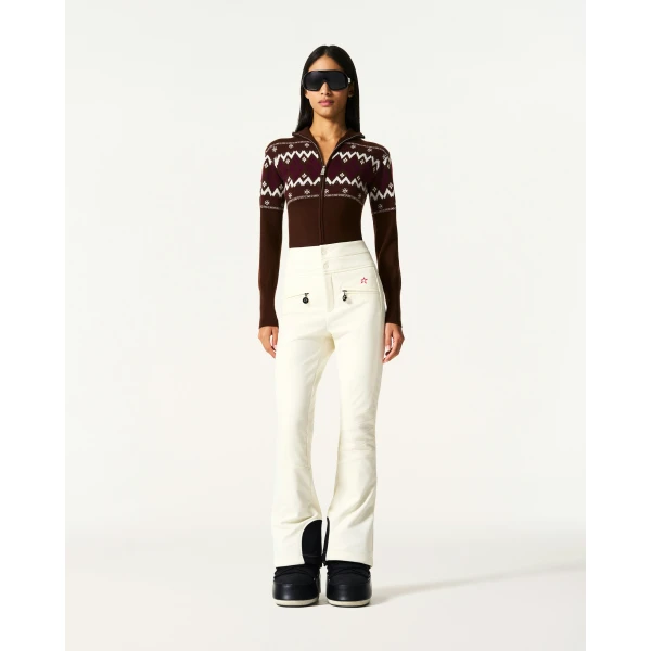 Perfect Moment Intarsia-Knit Merino Wool Bodysuit in Brown, view 2 | Bodysuit | Coveti