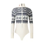 Perfect Moment Intarsia-Knit Merino Wool Bodysuit in White | Bodysuit | Coveti