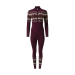 Perfect Moment Intarsia-Knit Merino Wool Jumpsuit in Burgundy | Jumpsuit | Coveti