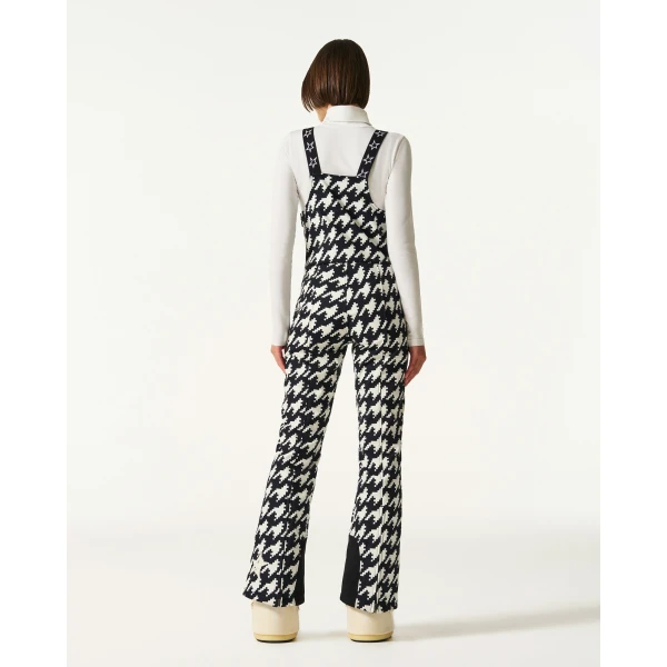 Perfect Moment JG Bib Ski Pant in Black and White Houndstooth, view 3 | Pants | Coveti