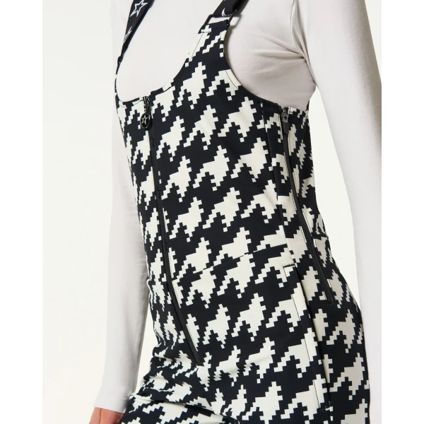 Perfect Moment JG Bib Ski Pant in Black and White Houndstooth, view 5 | Pants | Coveti