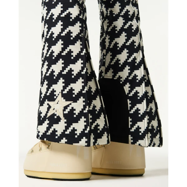 Perfect Moment JG Bib Ski Pant in Black and White Houndstooth, view 6 | Pants | Coveti