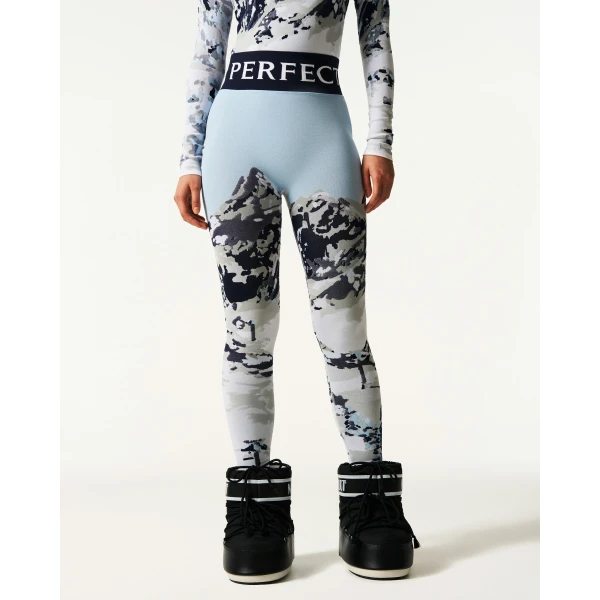 Perfect Moment Jacquard Base Layer Legging in Landscape, view 3 | Leggings | Coveti