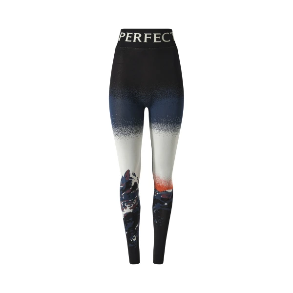 Perfect Moment Jacquard Base Layer Legging in Navy & White | Leggings | Coveti