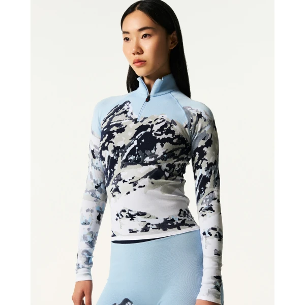 Perfect Moment Jacquard Base Layer Top in Landscape, view 3 | Long Sleeve | Coveti