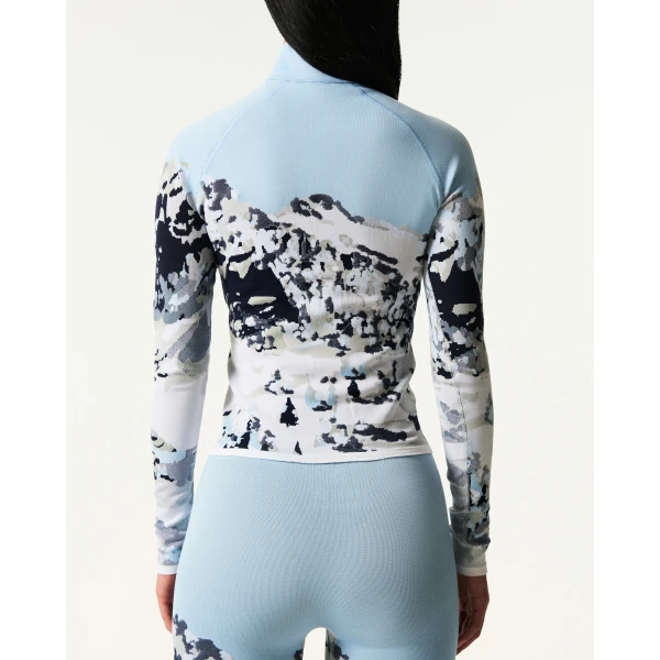 Perfect Moment Jacquard Base Layer Top in Landscape, view 4 | Long Sleeve | Coveti