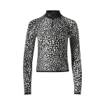 Perfect Moment Jacquard Base Layer Top in Snow Leopard | Long Sleeve | Coveti