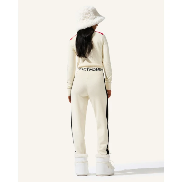 Perfect Moment LA Tour Merino Wool 1/4 Zip Sweater in Snow White, view 6 | Sweaters | Coveti