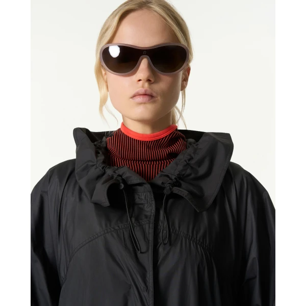 Perfect Moment Long Parachute Shell Jacket in Black, view 4 | Jackets | Coveti
