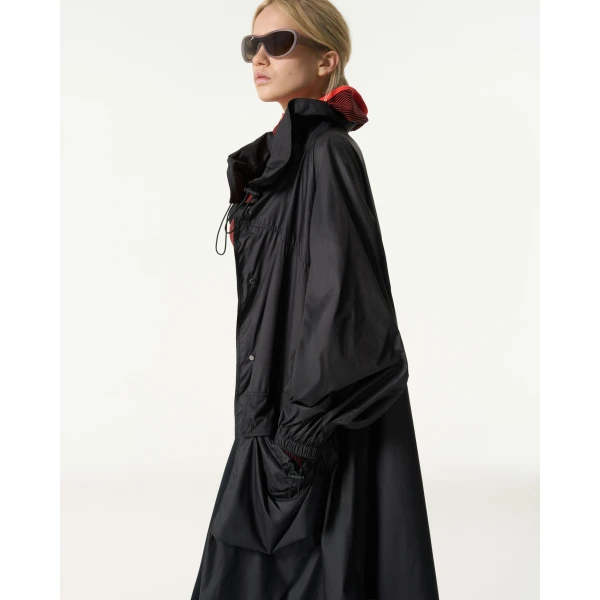 Perfect Moment Long Parachute Shell Jacket in Black, view 5 | Jackets | Coveti