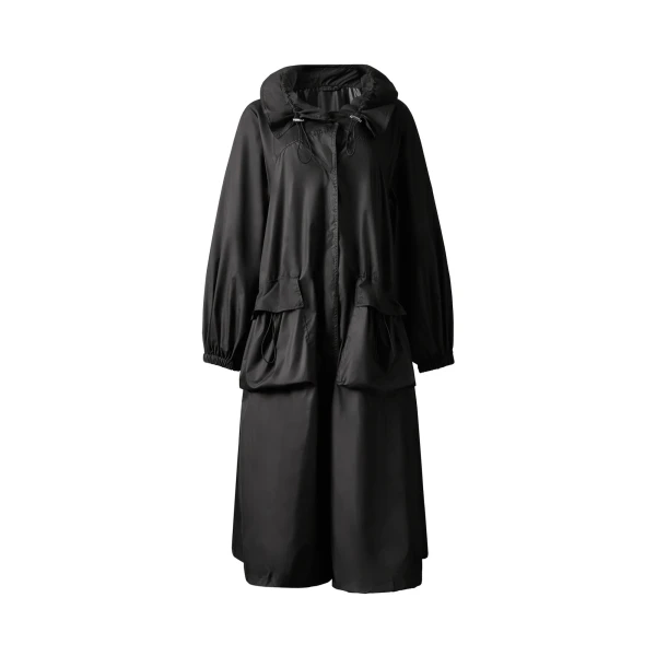Perfect Moment Long Parachute Shell Jacket in Black | Jackets | Coveti