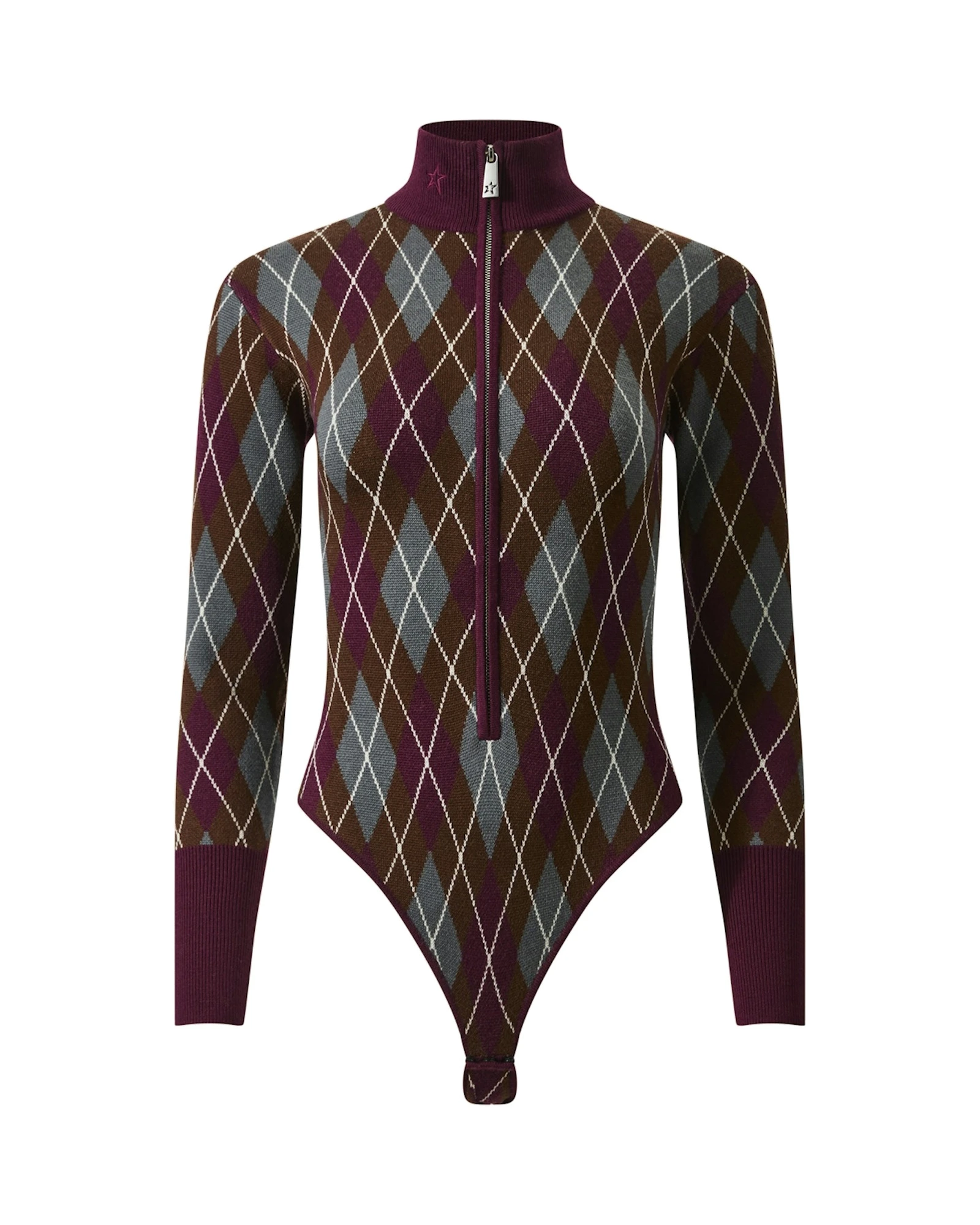 Perfect Moment Merino Wool Argyle Bodysuit in Burgundy Perfect Moment Merino Wool Argyle Bodysuit in Burgundy | Bodysuit | Coveti
