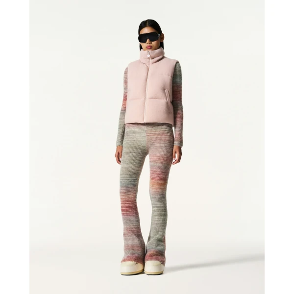 Perfect Moment Merino Wool & Cashmere Down Gilet in Blush, view 2 | Vests | Coveti