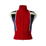 Perfect Moment Merino Wool Racer Gilet in Red | Vests | Coveti