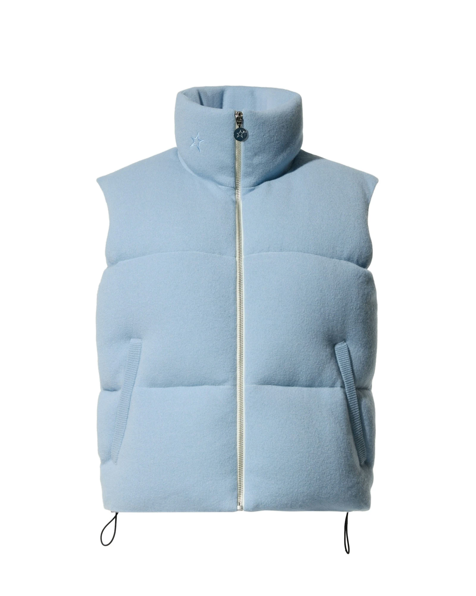 Perfect Moment Merino Wool & Cashmere Down Gilet in Cloud Blue Perfect Moment Merino Wool & Cashmere Down Gilet in Cloud Blue | Vests | Coveti