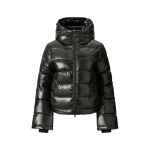 Perfect Moment Metallic Polar Flare Down Jacket in Shiny Black | Jackets | Coveti