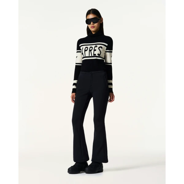 Perfect Moment Mid-Rise Aurora Apres Pant in Black, view 2 | Pants | Coveti