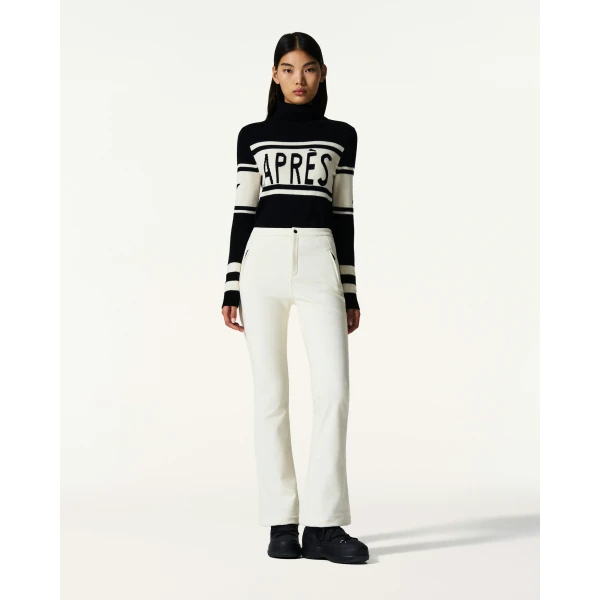 Perfect Moment Mid-Rise Aurora Apres Pant in Snow White, view 2 | Pants | Coveti