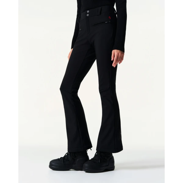 Perfect Moment Mid-Rise Aurora Flare Ski Pant in Black, view 3 | Pants | Coveti