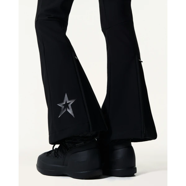 Perfect Moment Mid-Rise Aurora Flare Ski Pant in Black, view 6 | Pants | Coveti