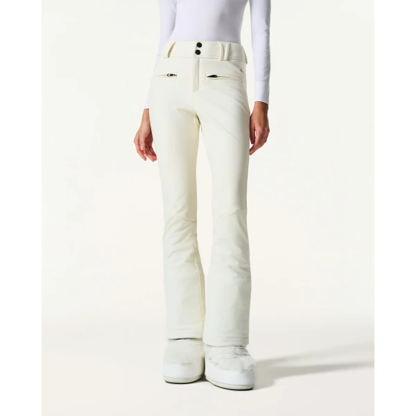 Perfect Moment Mid-Rise Aurora Flare Ski Pant in Snow White, view 3 | Pants | Coveti