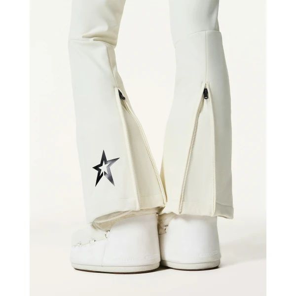 Perfect Moment Mid-Rise Aurora Flare Ski Pant in Snow White, view 5 | Pants | Coveti