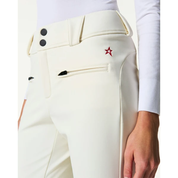 Perfect Moment Mid-Rise Aurora Flare Ski Pant in Snow White, view 6 | Pants | Coveti
