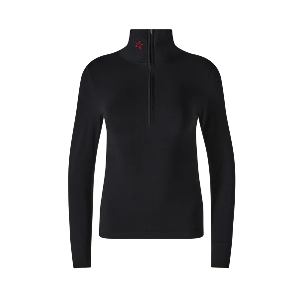 Perfect Moment Modal & Cashmere Blend Base Layer Top in Black | Long Sleeve | Coveti