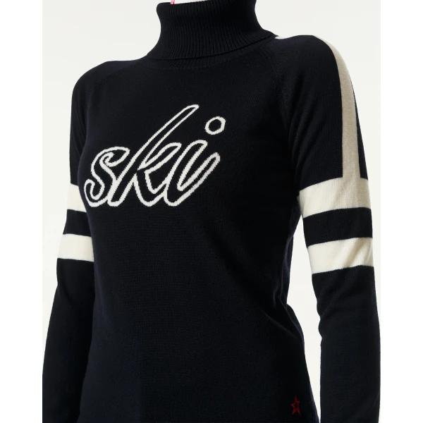 Perfect Moment Neve Merino Wool Sweater in Navy, view 5 | Sweaters | Coveti