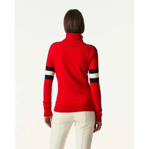 Perfect Moment Neve Merino Wool Sweater in Red, view 4 | Sweaters | Coveti