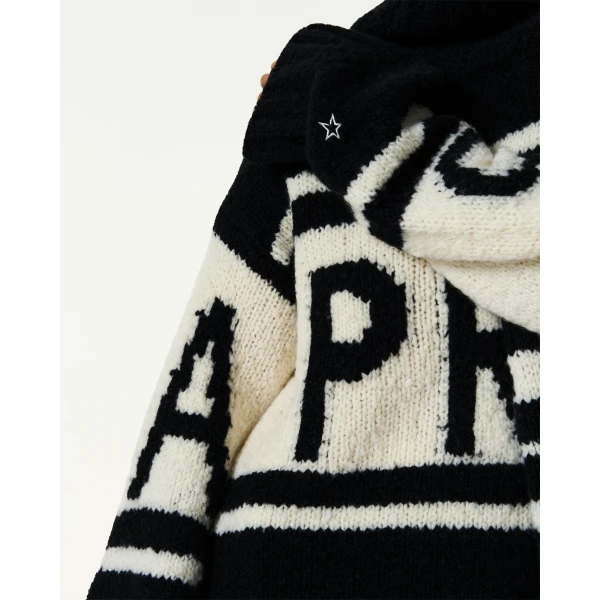 Perfect Moment Oversized Apres Wool Knit Sweater in Black, view 5 | Sweaters | Coveti