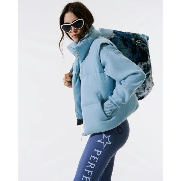 Perfect Moment Perfect Moment Logo Leggings in Storm Blue, view 2 | Leggings | Coveti