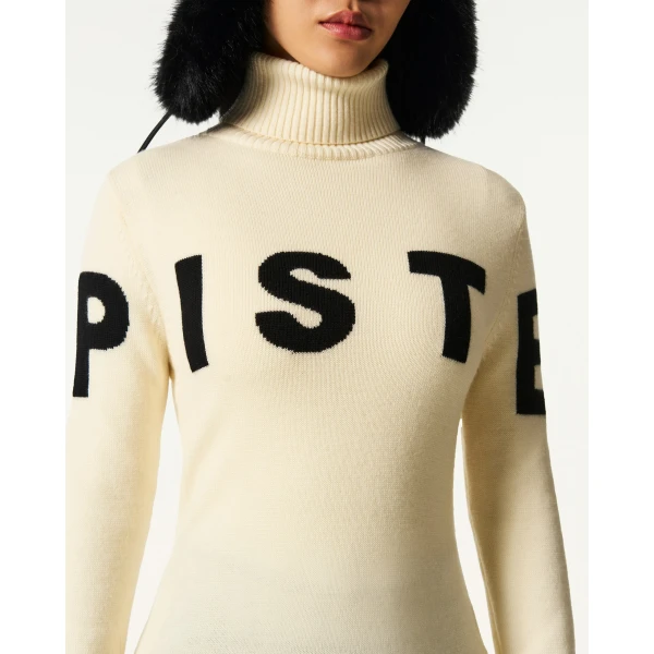 Perfect Moment Piste Merino Wool Sweater in Snow White, view 4 | Sweaters | Coveti
