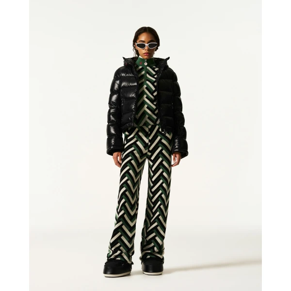 Perfect Moment Polar Flare Down Jacket in Black Cire, view 2 | Jackets | Coveti