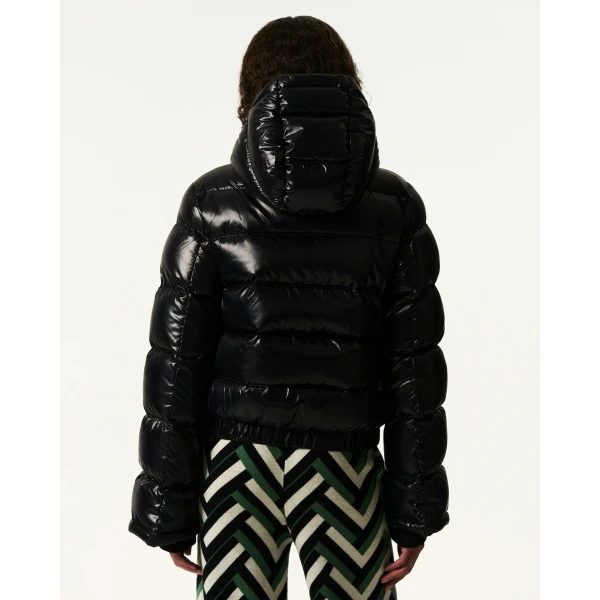 Perfect Moment Polar Flare Down Jacket in Black Cire, view 4 | Jackets | Coveti