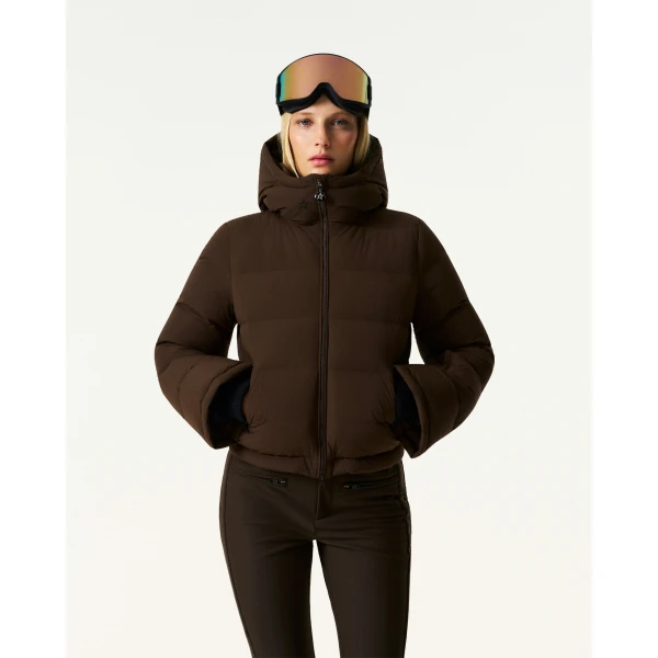Perfect Moment Polar Flare Down Jacket in Brown, view 3 | Jackets | Coveti