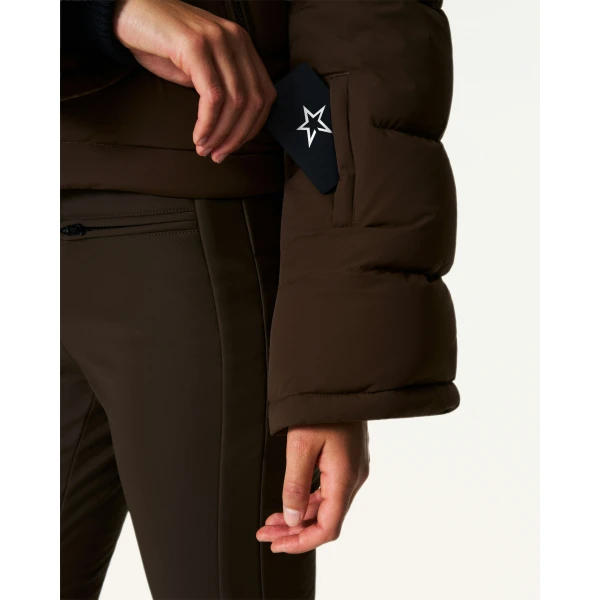 Perfect Moment Polar Flare Down Jacket in Brown, view 6 | Jackets | Coveti
