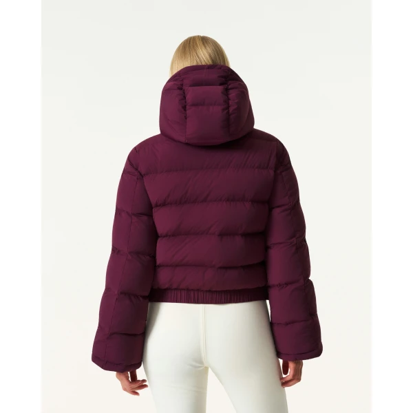 Perfect Moment Polar Flare Down Jacket in Burgundy, view 4 | Jackets | Coveti