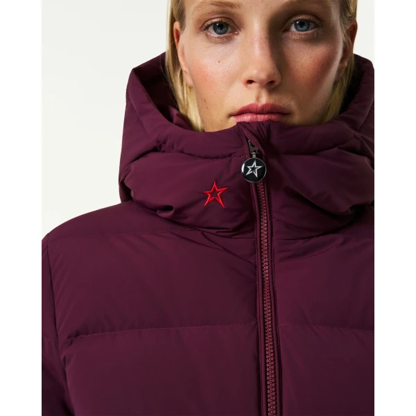 Perfect Moment Polar Flare Down Jacket in Burgundy, view 5 | Jackets | Coveti