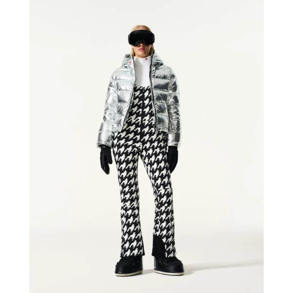 Perfect Moment Polar Flare Down Jacket in Silver Foil, view 2 | Jackets | Coveti