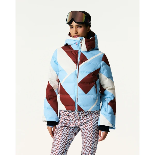 Perfect Moment Polar Flare Down Jacket in Sky Blue, view 3 | Jackets | Coveti