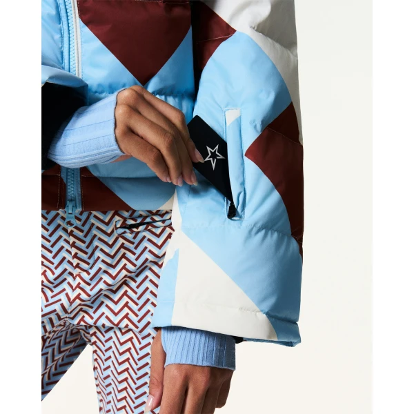 Perfect Moment Polar Flare Down Jacket in Sky Blue, view 5 | Jackets | Coveti