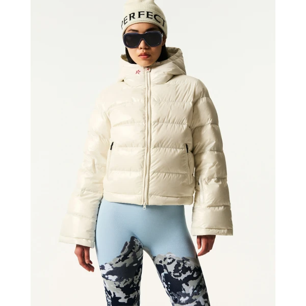 Perfect Moment Polar Flare Down Jacket in White, view 4 | Jackets | Coveti