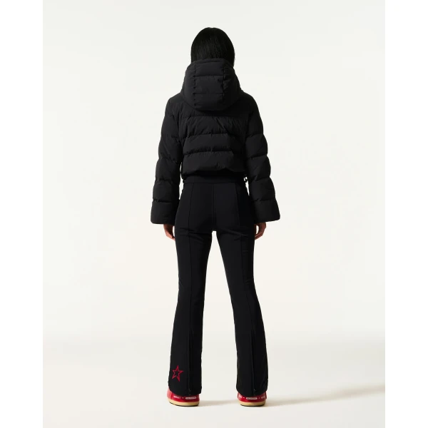 Perfect Moment Polar Flare Down Ski Suit in Black, view 4 | Jumpsuit | Coveti