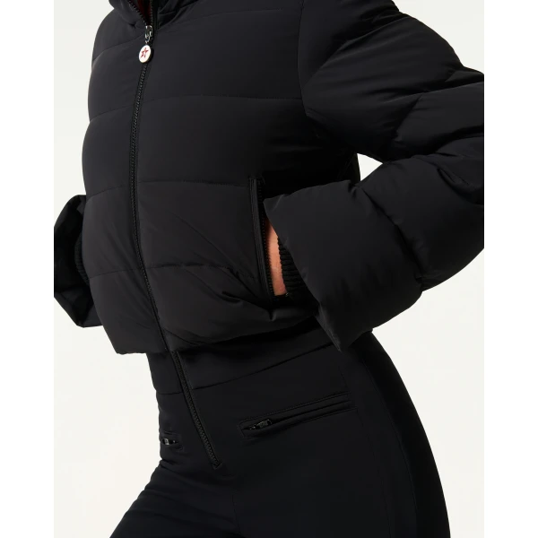 Perfect Moment Polar Flare Down Ski Suit in Black, view 5 | Jumpsuit | Coveti