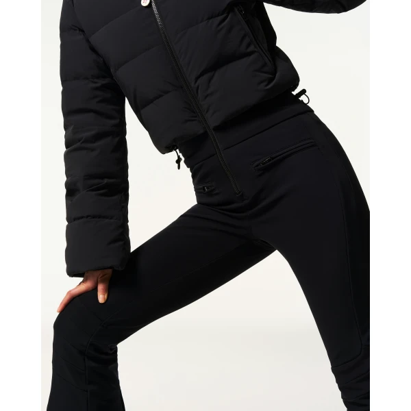Perfect Moment Polar Flare Down Ski Suit in Black, view 6 | Jumpsuit | Coveti