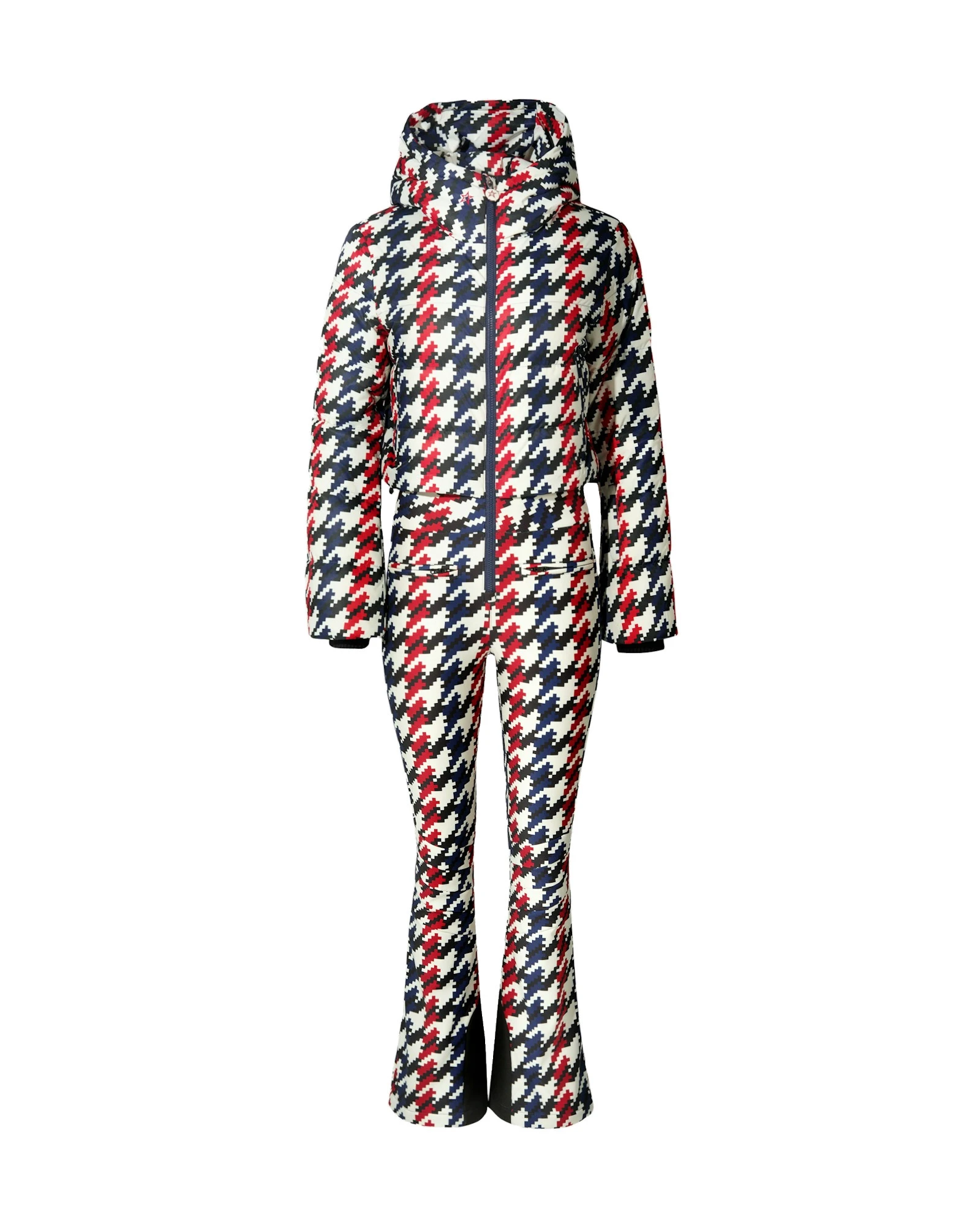 Perfect Moment Polar Flare Down Ski Suit in Houndstooth Perfect Moment Polar Flare Down Ski Suit in Houndstooth | Jumpsuit | Coveti