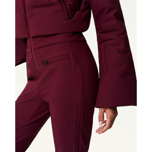 Perfect Moment Polar Flare Down Ski Suit in Wine, view 6 | Jumpsuit | Coveti